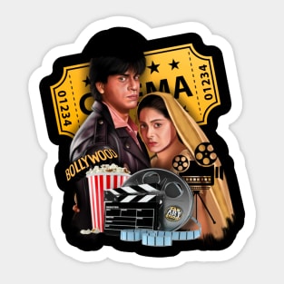 Shahrukh Khan and Kajol Artwork Sticker